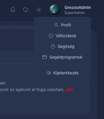 Profil menü